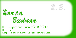 marta budnar business card